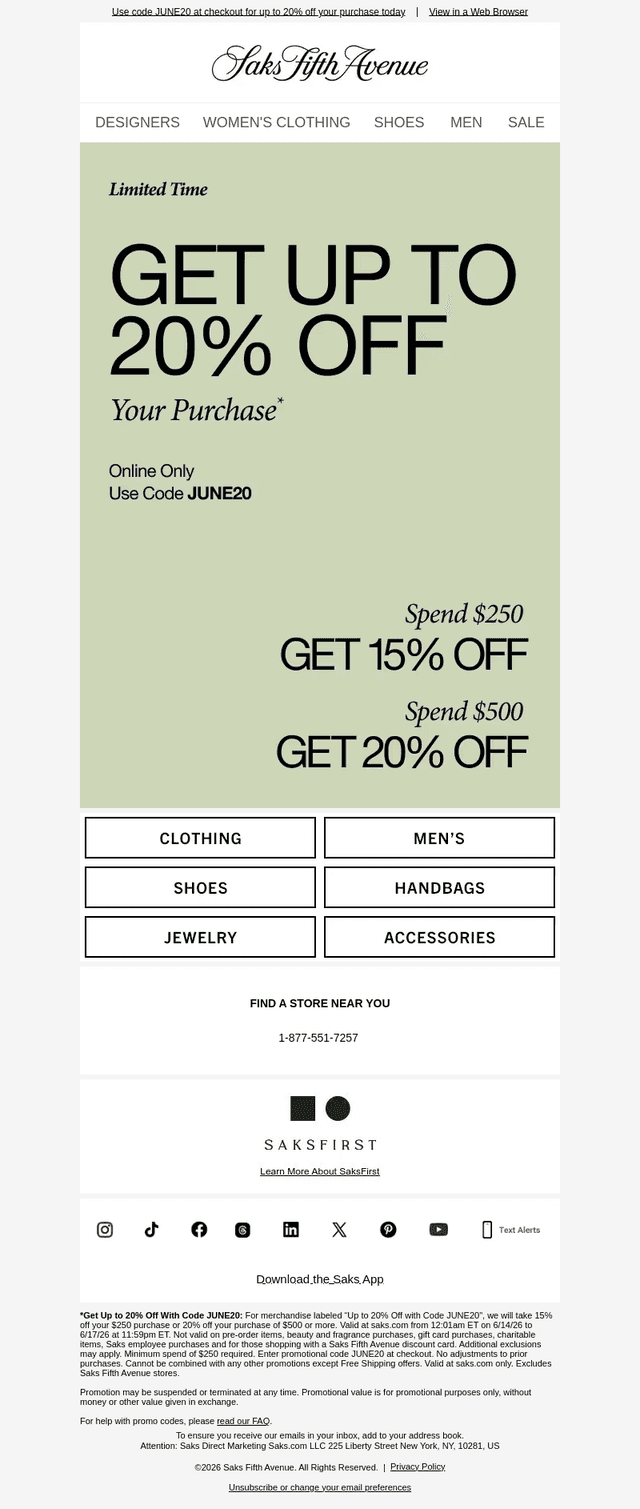 Up to 20% off? Yes, please.