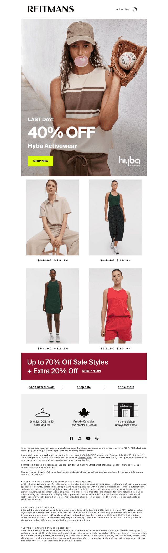 40% Off Hyba Activewear Ends TODAY