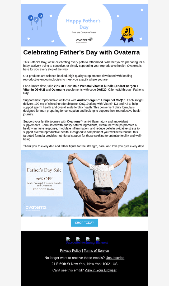Celebrating Father's Day with Ovaterra
