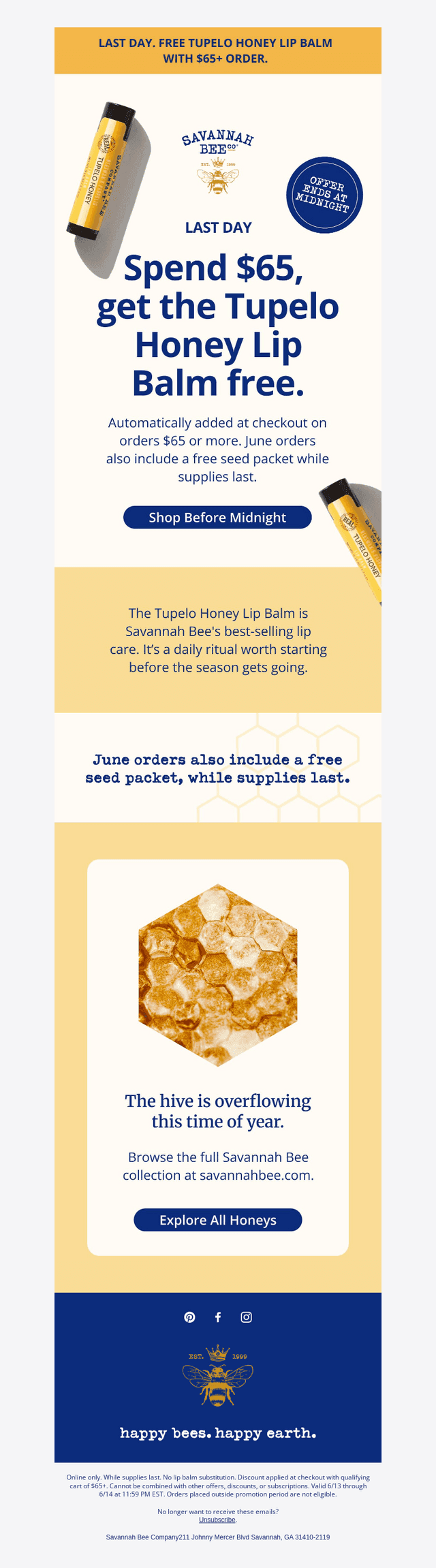 FREE Lip Balm expires tonight