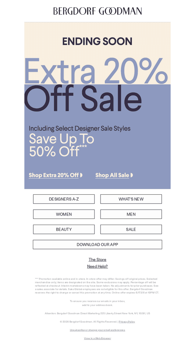 Extra 20% Off Ends Soon!