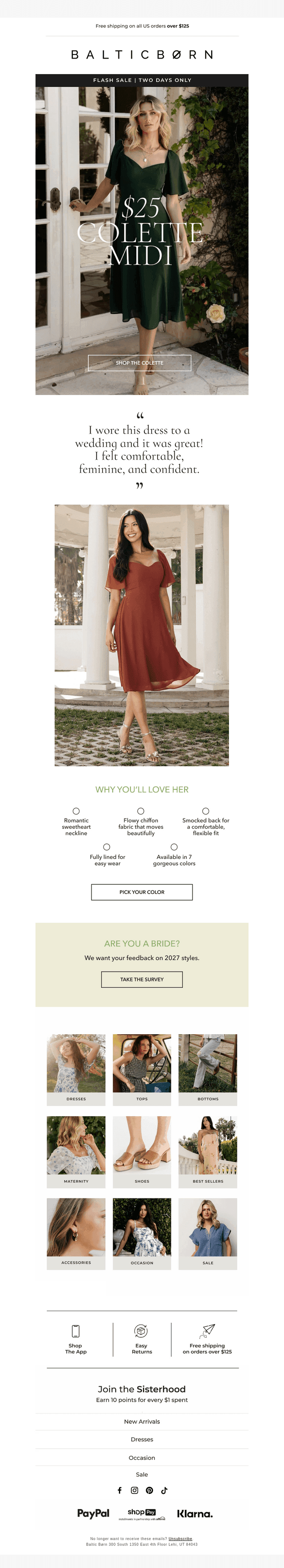 $25. 7 Colors. 2 Days Only.