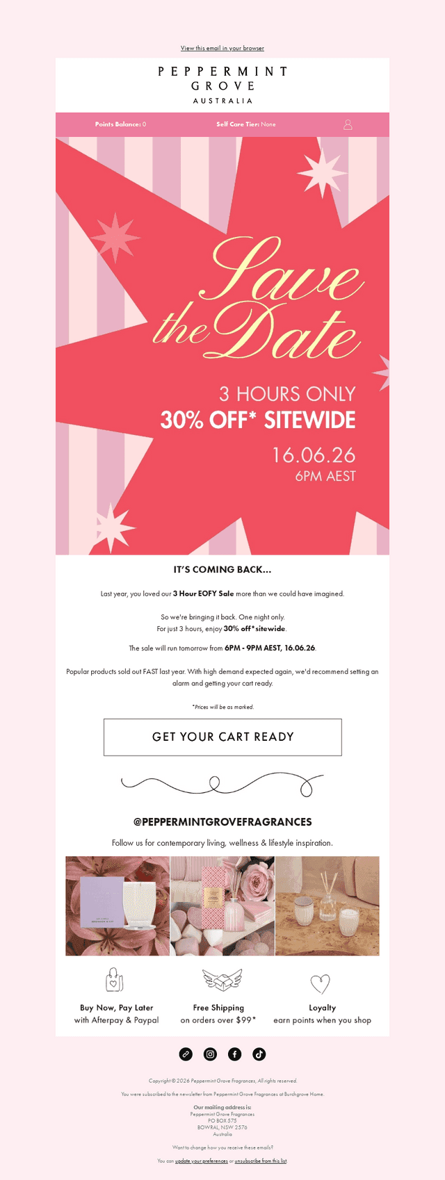 3 Hours. 30% Off* Sitewide ⭐