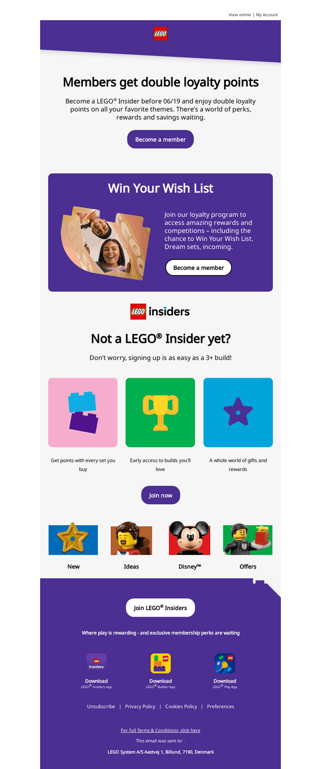 LEGO email from Mon, Jun 15, 2026