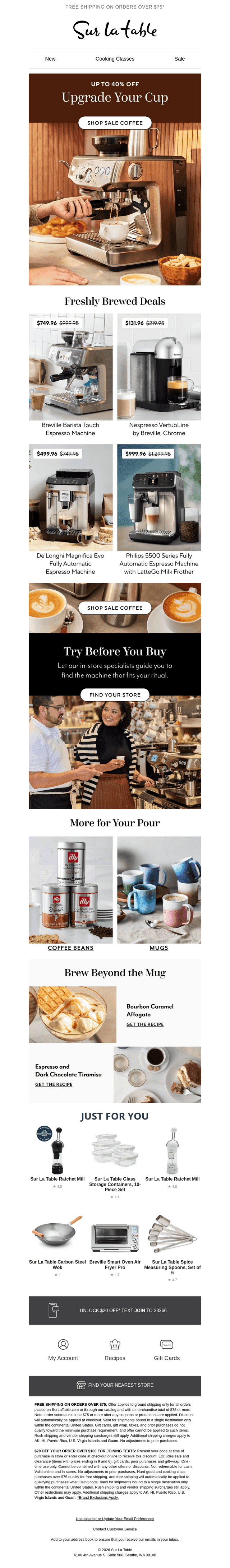 Sur La Table email from Mon, Jun 15, 2026