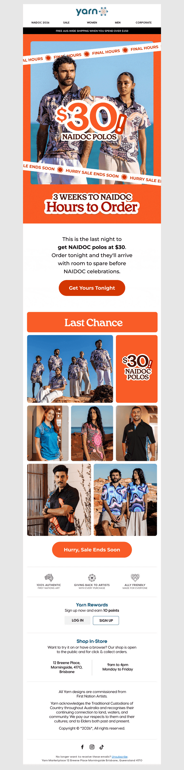 Final Hours for $30 NAIDOC Polos