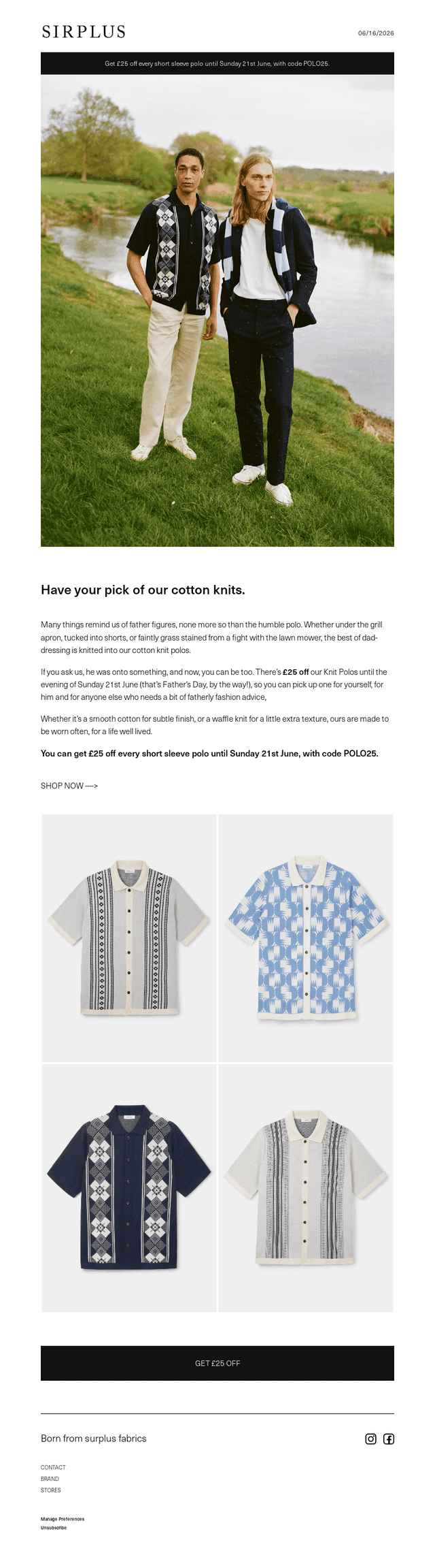 £25 Off Knit Polos