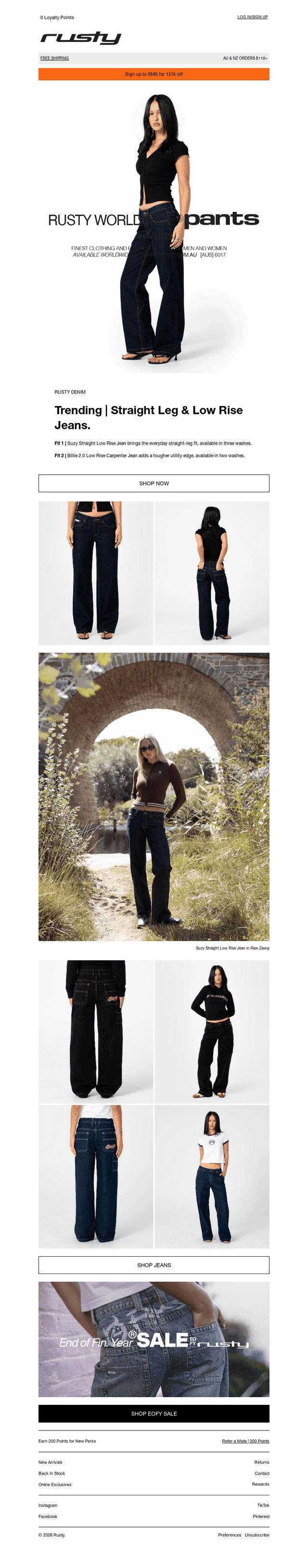 Rusty Denim | Straight Leg & Low Rise
