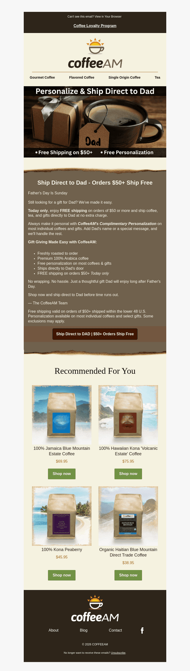 Ship Direct to Dad - FREE