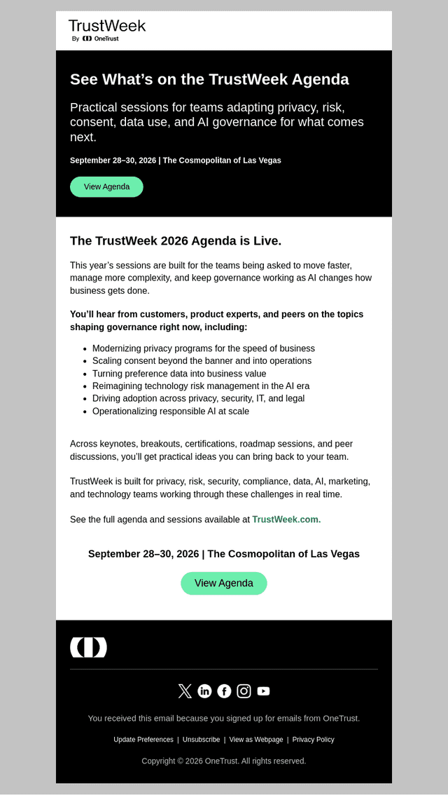 TrustWeek 2026 Agenda is Live