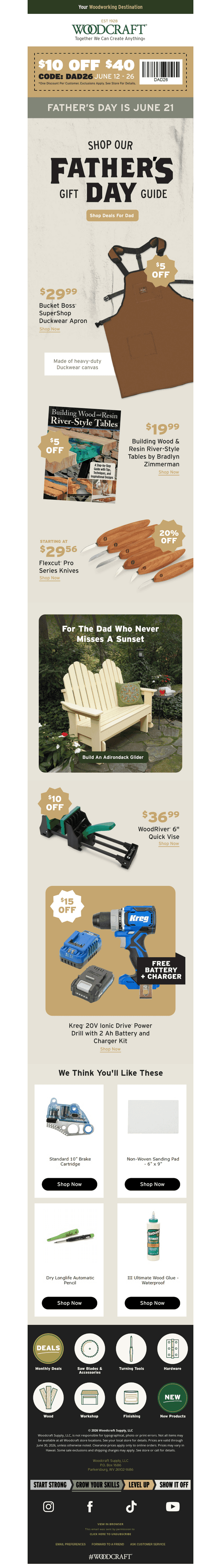 Woodcraft email from Tue, Jun 16, 2026