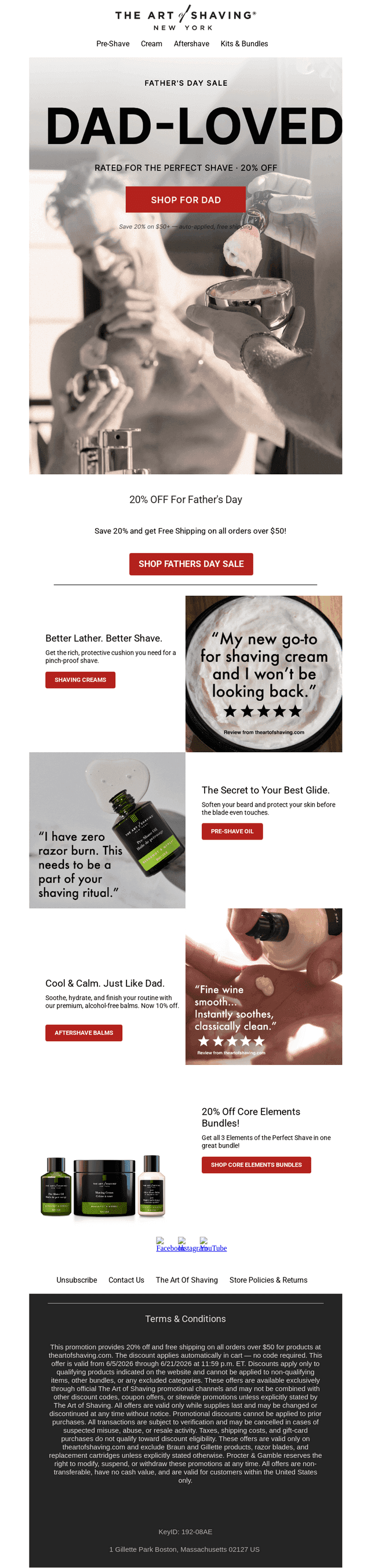 The Art of Shaving email from Tue, Jun 16, 2026