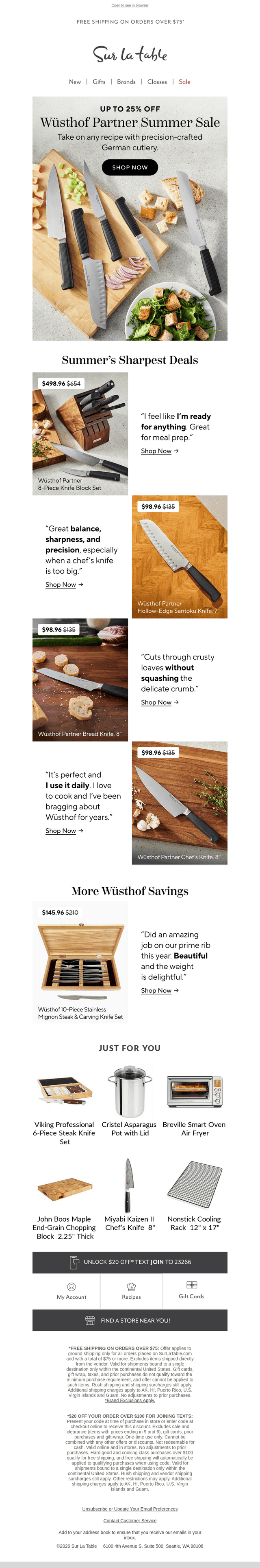 Wüsthof Partner up to 25% off.