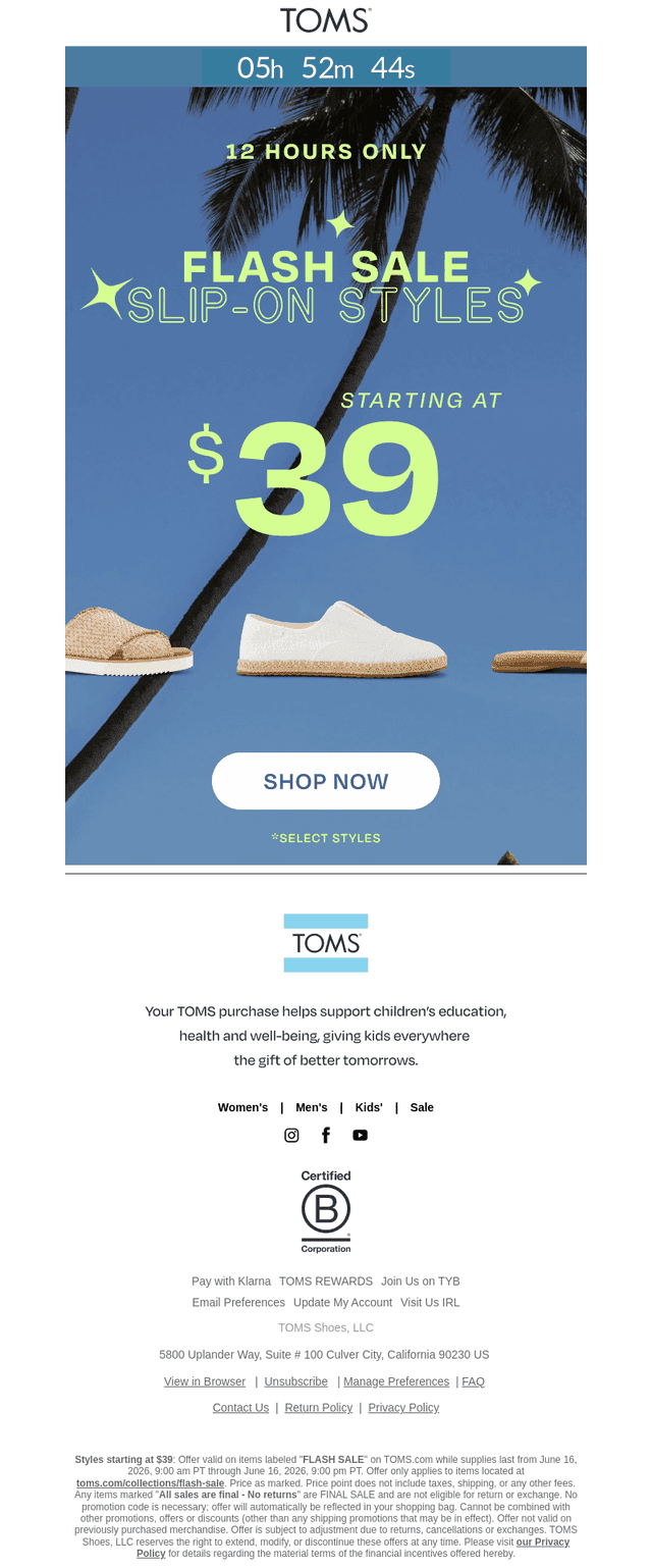 Ending Soon: Slip Ons Starting at $39