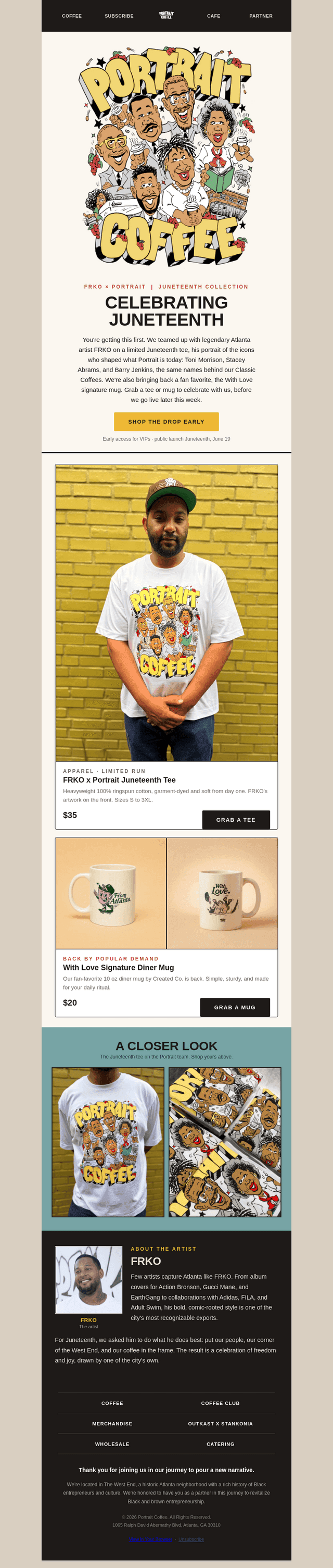 First dibs: the FRKO x Portrait Juneteenth drop