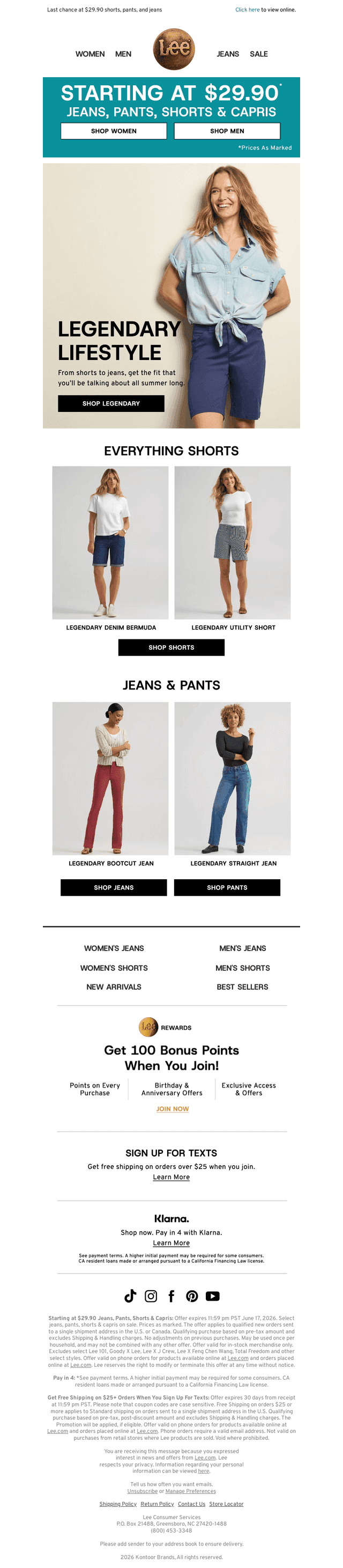 $29.90 bottoms ends tonight