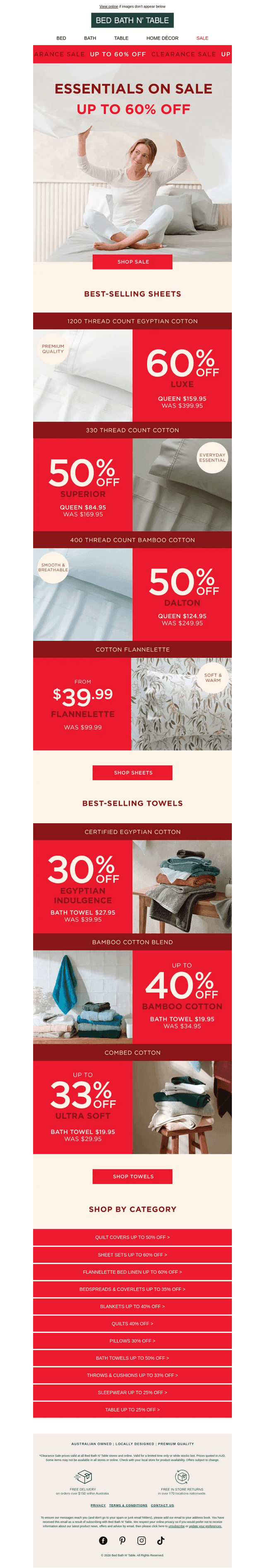 Up to 60% off Essentials | Shop Clearance