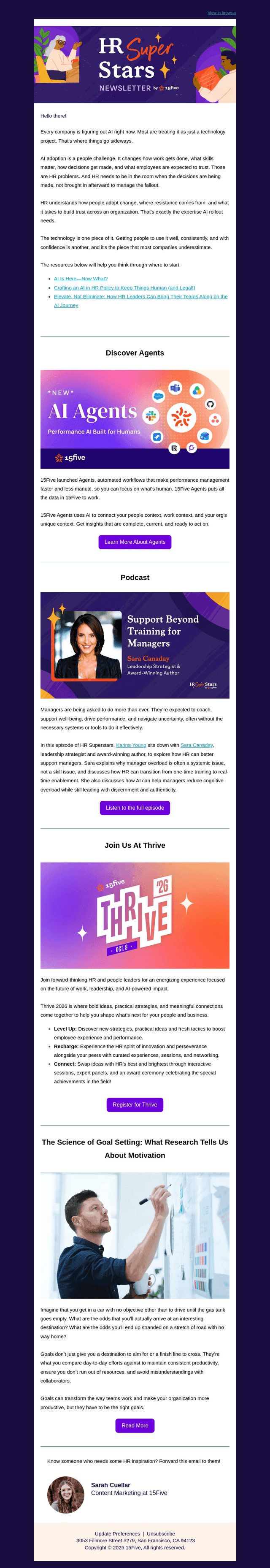 15Five email from Thu, Jun 18, 2026