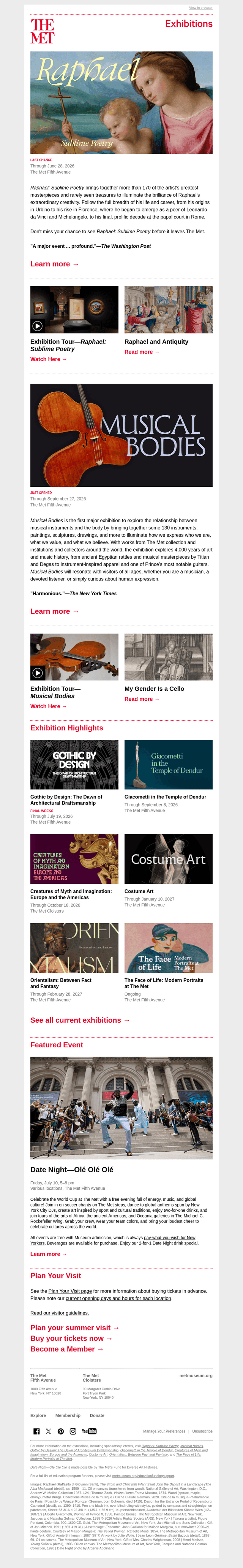 The Metropolitan Museum of Art email from Thu, Jun 18, 2026