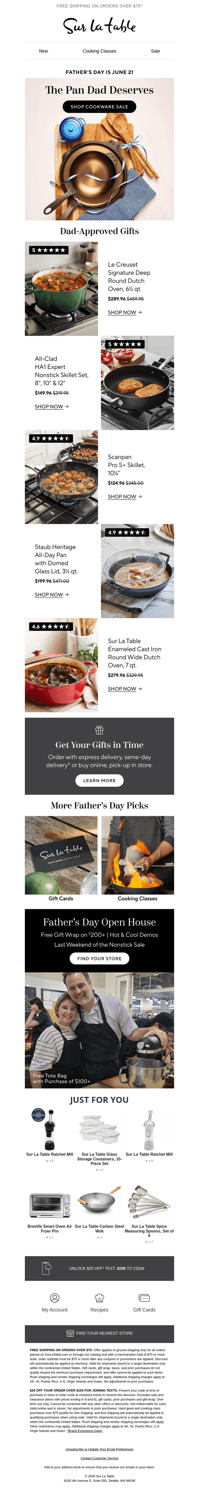 Sur La Table email from Fri, Jun 19, 2026