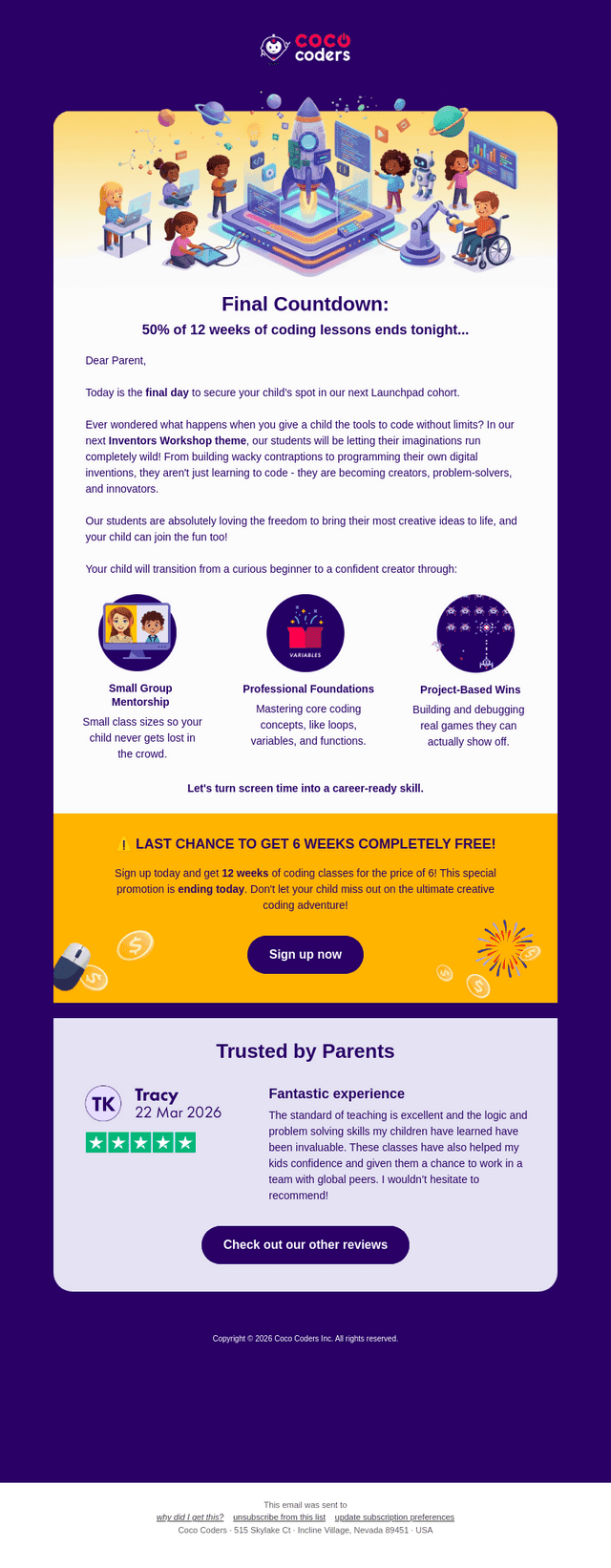 Coco Coders email from Fri, Jun 19, 2026