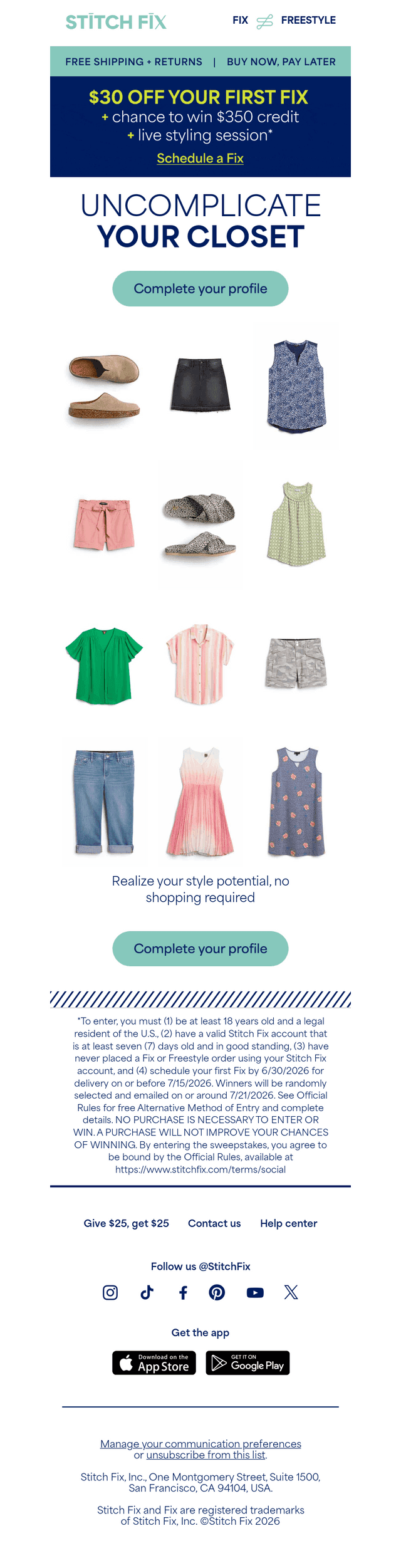 Stitch Fix email from Fri, Jun 19, 2026