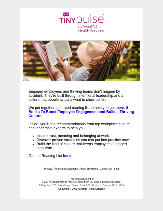 TINYpulse email from Fri, Jun 19, 2026