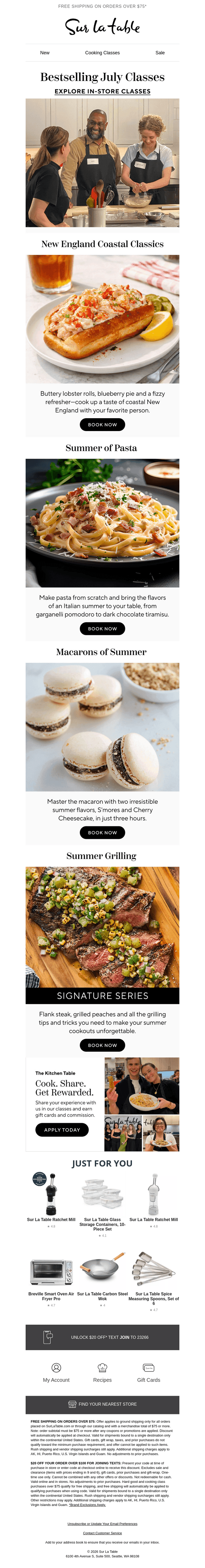 Whet your appetite: Bestselling July classes!