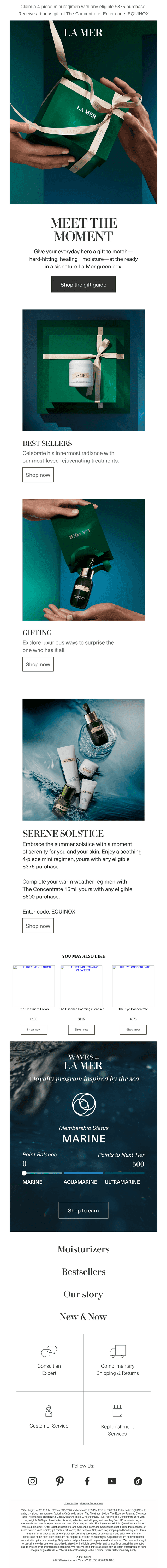 La Mer email from Sat, Jun 20, 2026