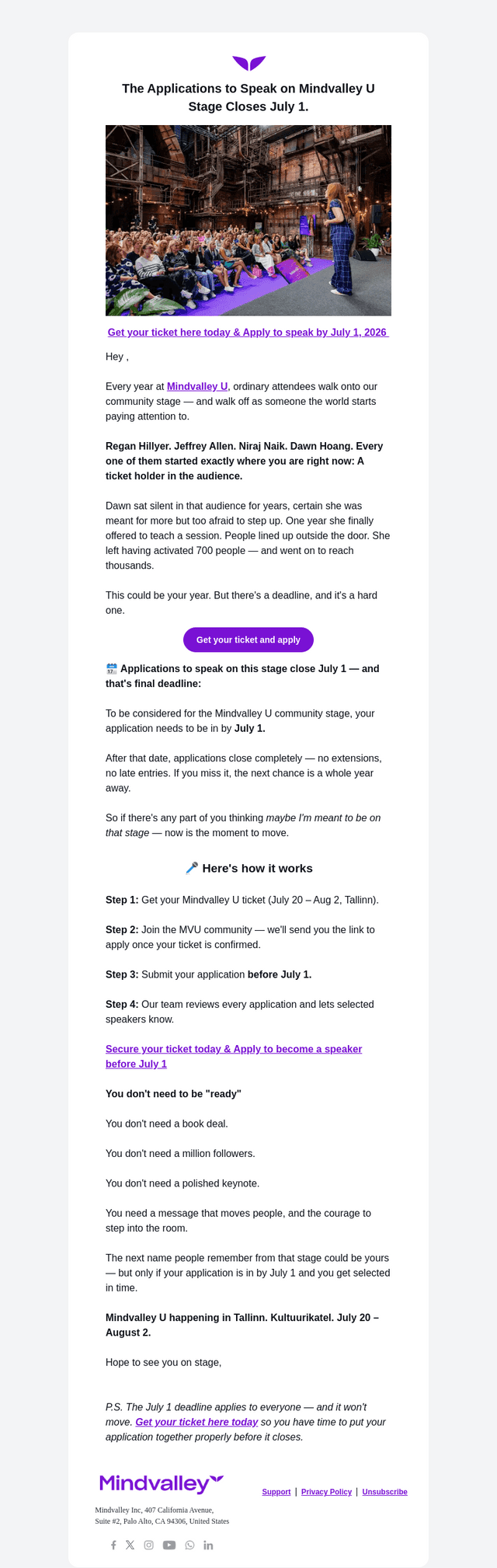 Mindvalley email from Sat, Jun 20, 2026