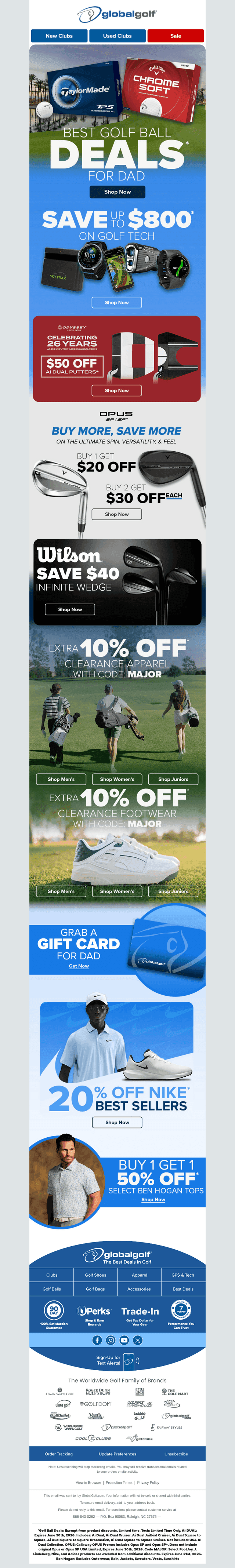 Save on Golf Balls, Tech, Apparel & More