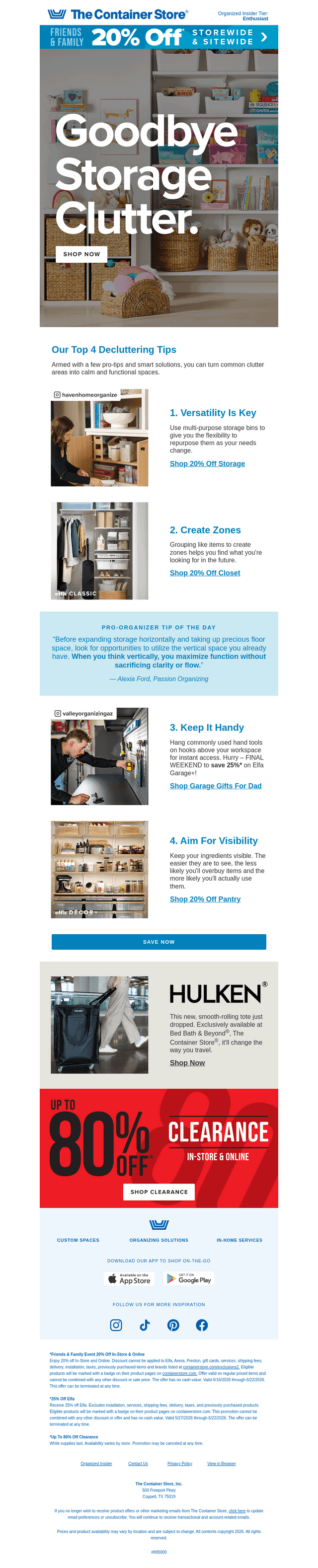 The Container Store email from Sat, Jun 20, 2026