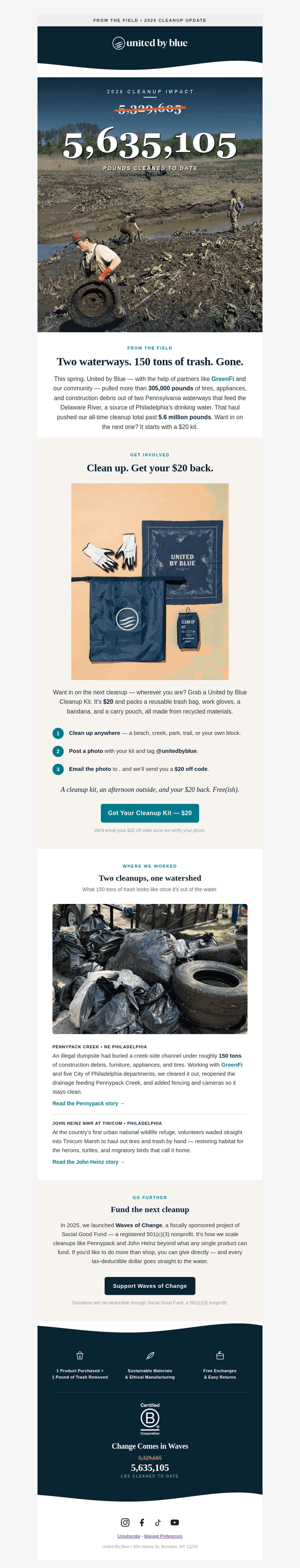 United By Blue email from Sat, Jun 20, 2026