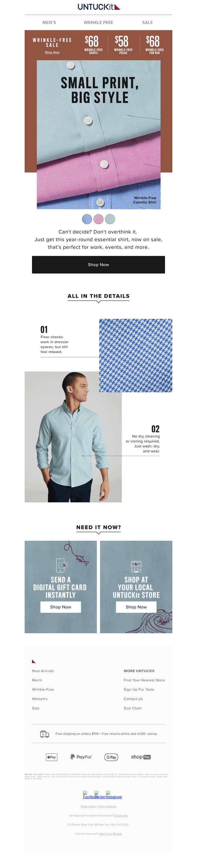 One Fabric. Zero Wrinkles. So Much to Save! 🏃‍♂️