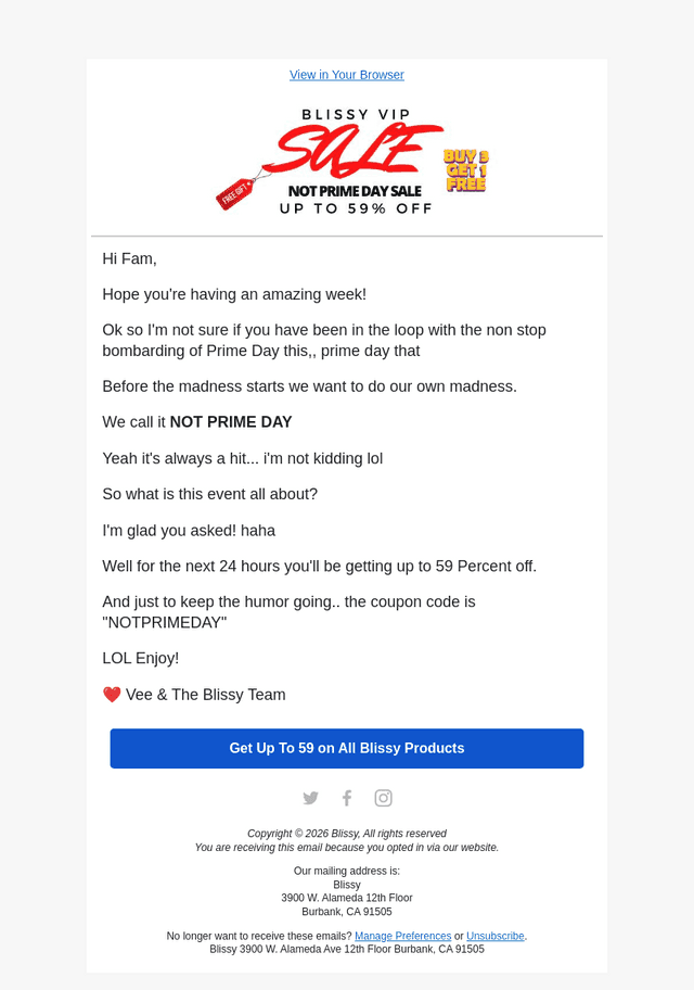 Bliss email from Sat, Jun 20, 2026