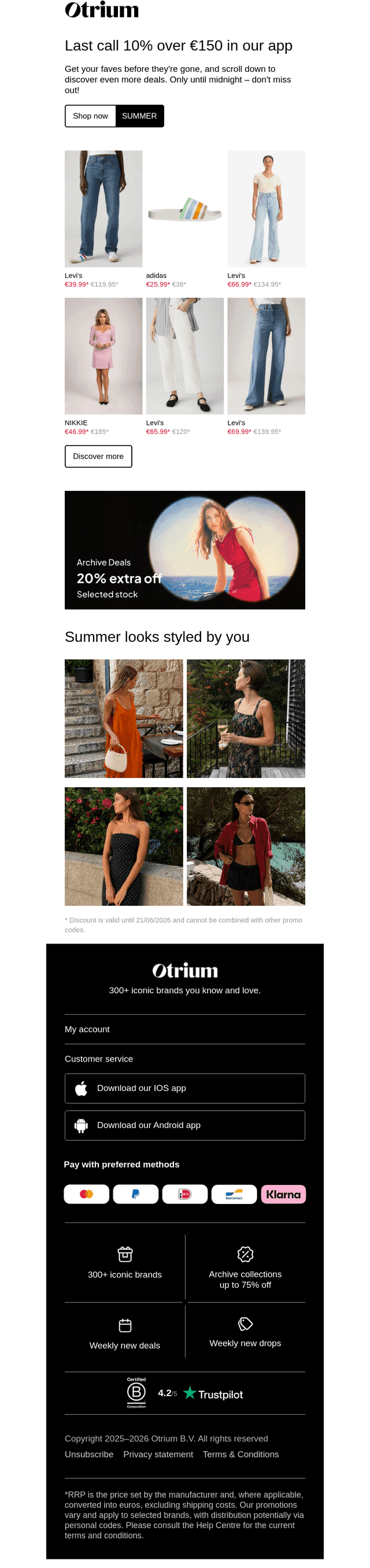 Last call: 10% extra off over €150 ⏰