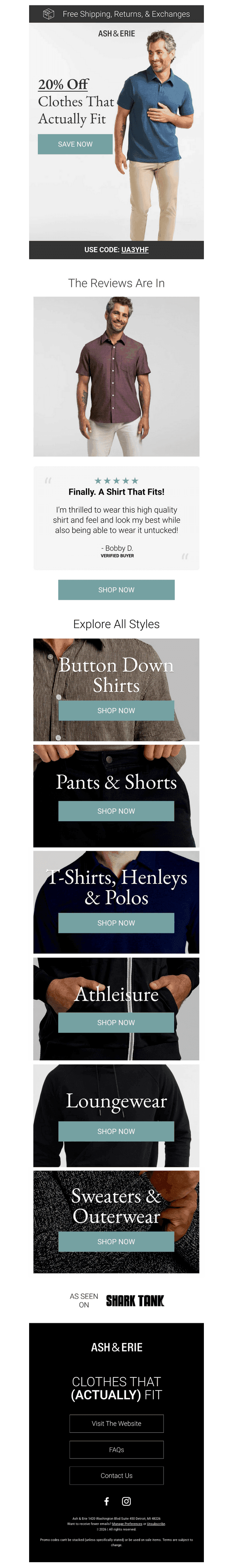 Don't Miss 20% Off Perfect Fitting Clothes!
