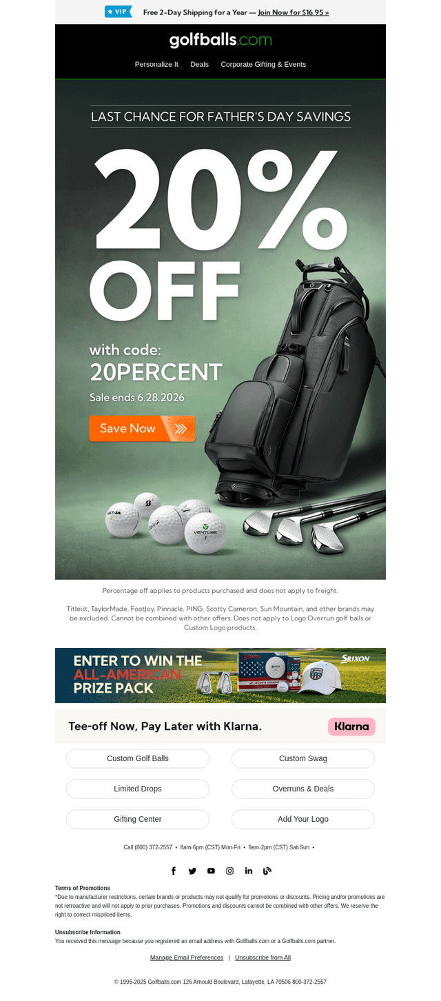 Golfballs email from Sun, Jun 21, 2026