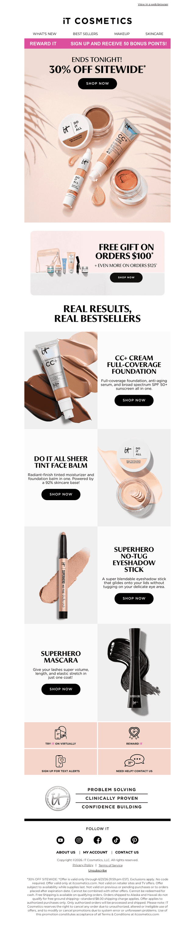 IT Cosmetics email from Sun, Jun 21, 2026