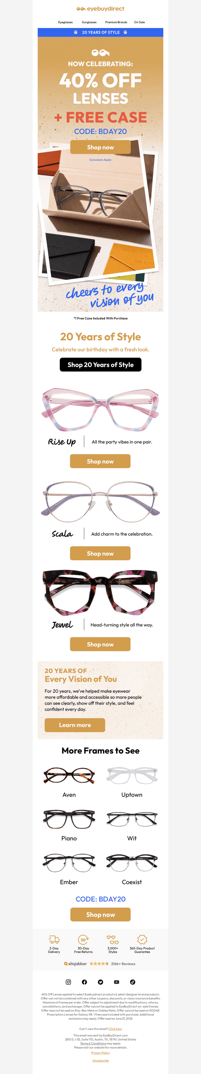 40% Off Lenses + FREE Case! 🤓🎂