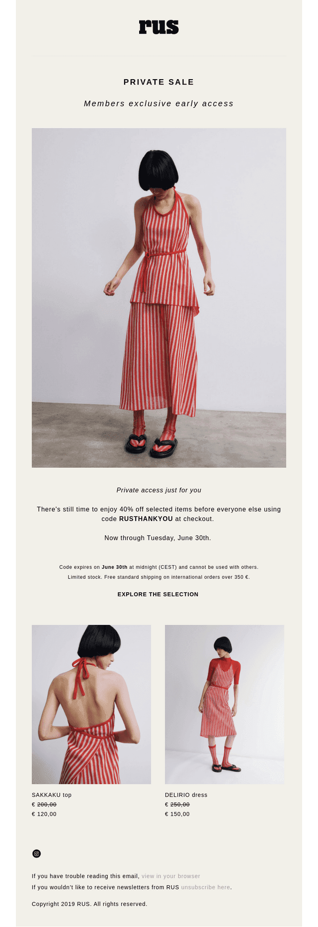 PRIVATE SALE | 40% OFF 🏖️