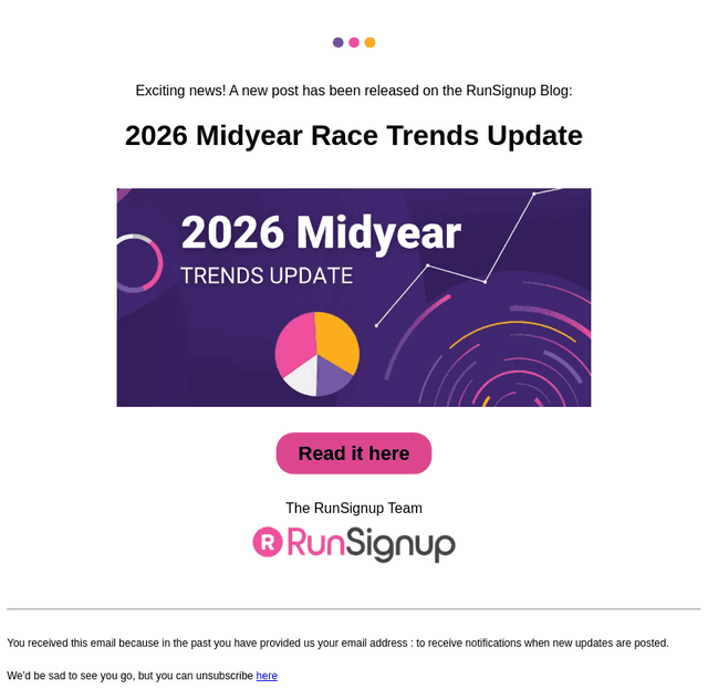 RunSignUp email from Tue, Jun 23, 2026