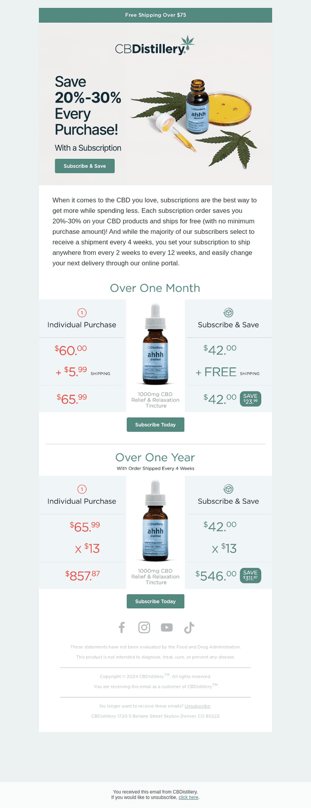 The CBDistillery email from Tue, Jun 23, 2026
