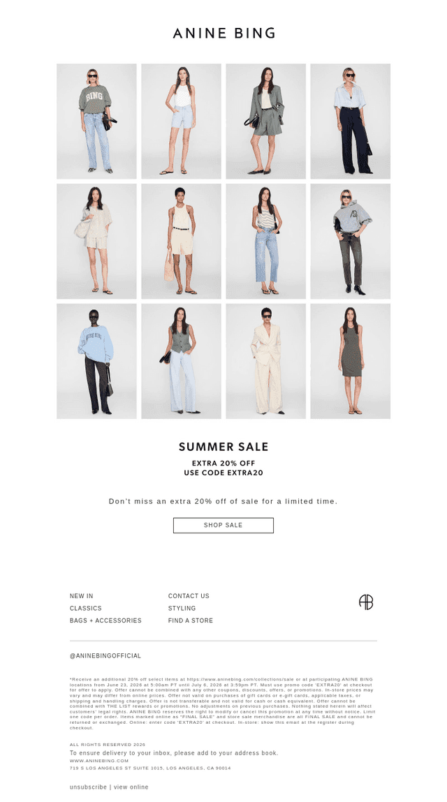EXTRA 20% OFF SALE