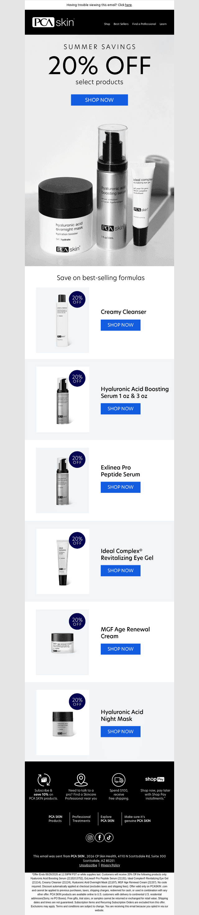 SUMMER SAVINGS: 20% off select products