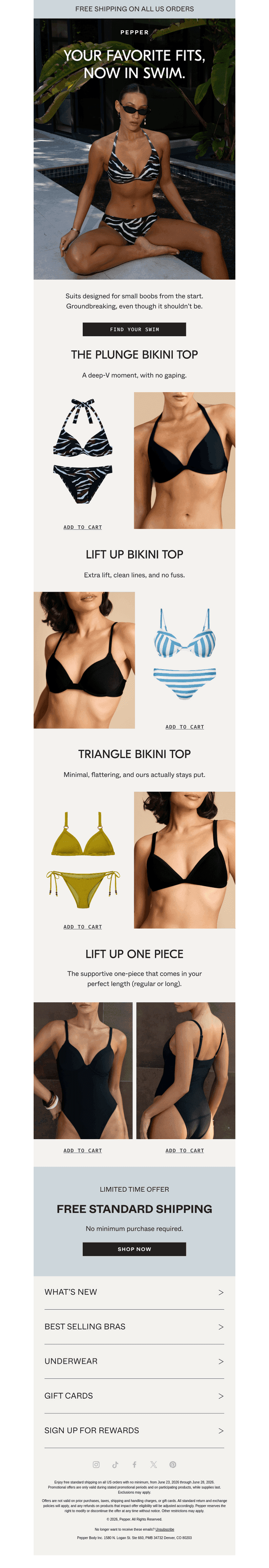 We fixed swimwear, too.