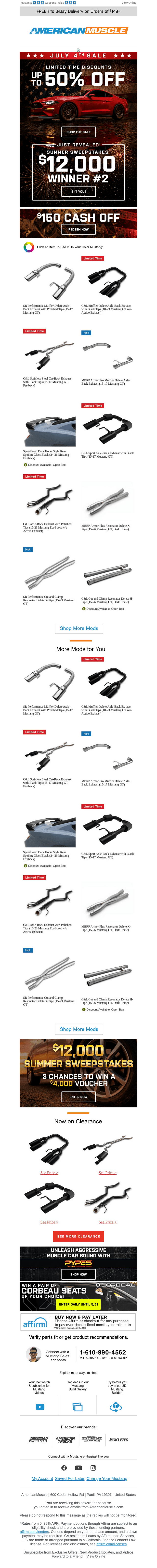 AmericanMuscle.com email from Tue, Jun 23, 2026