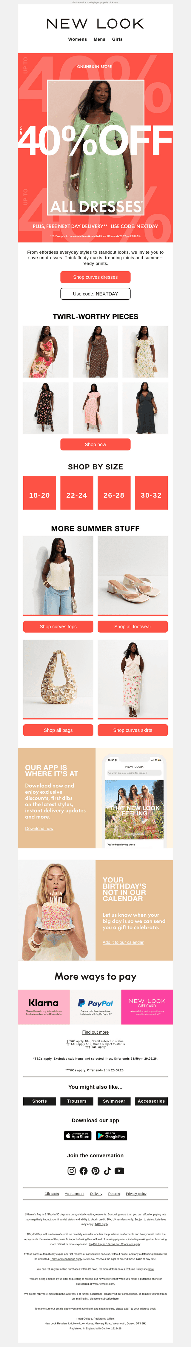 DRESSES: up to 40% off
