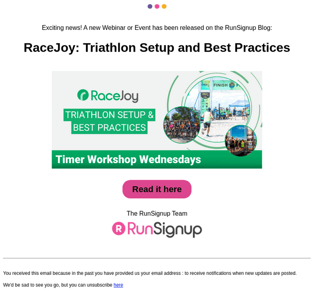 RunSignUp email from Wed, Jun 24, 2026