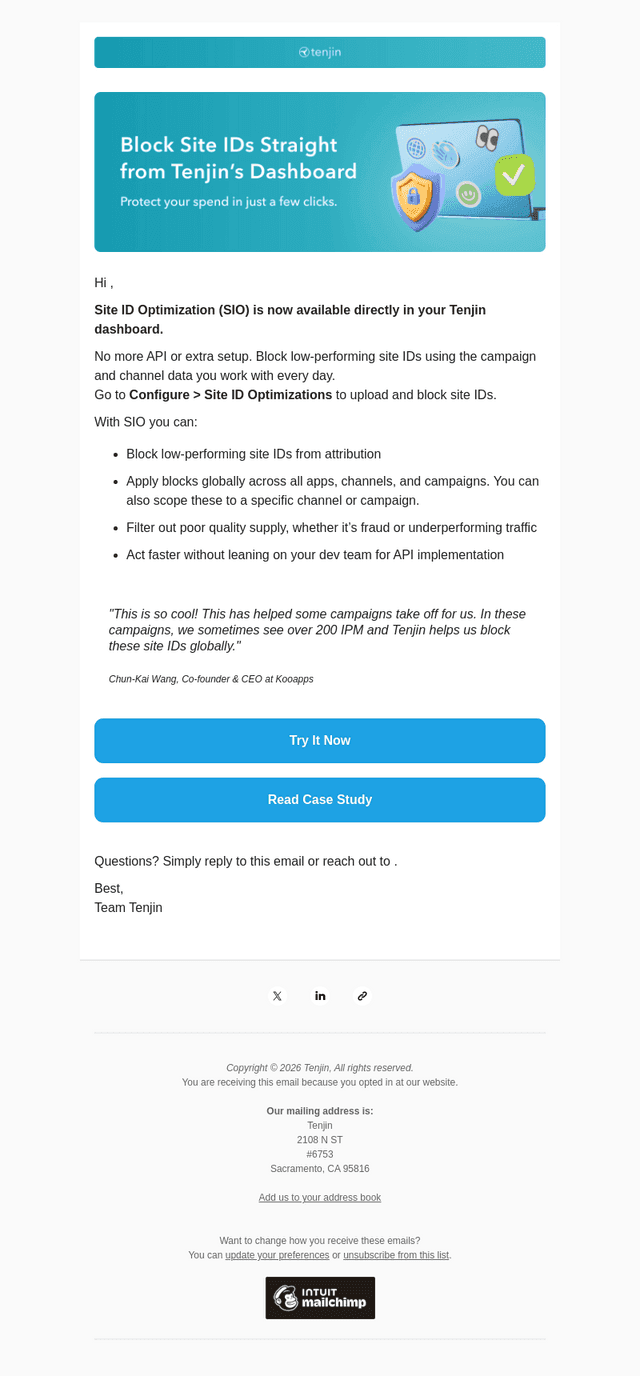 Tenjin email from Wed, Jun 24, 2026